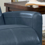 Contemporary Leather Power Recliner with Lumbar Massage – Electric, Push-Button Control