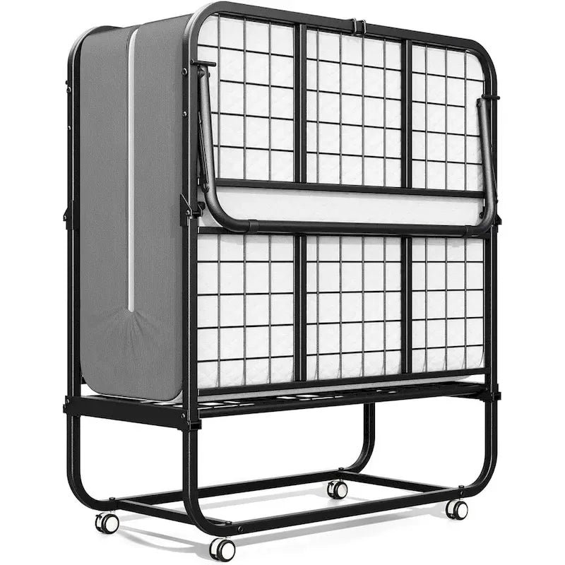 75x31 Rollaway Folding Guest Bed Twin Size with 5 Mattress