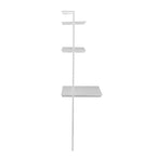 Wall Mount Floating Desk with Open Shelves – White, Space-Saving Home Office