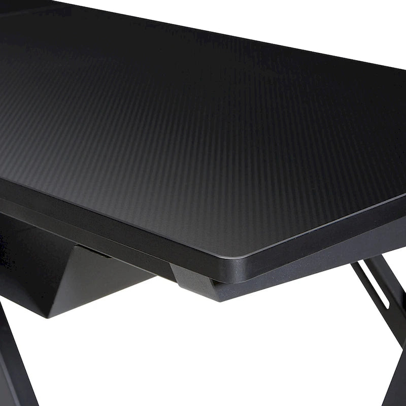 L-Shaped Gaming Desk with RGB LED Lights, USB Hub & Cable Management