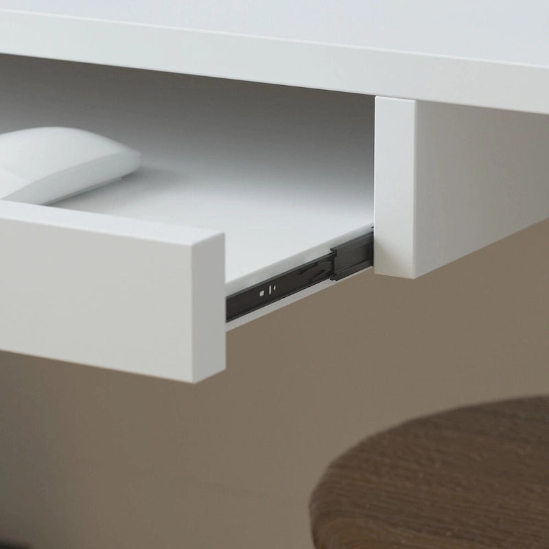 L-Shape Wood Reception Desk with Locking Drawer & Storage Shelves