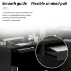 L-Shape Wood Reception Desk with Locking Drawer & Storage Shelves
