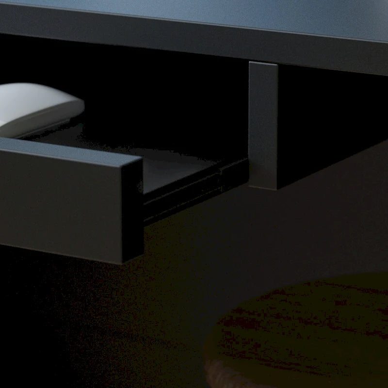L-Shape Wood Reception Desk with Locking Drawer & Storage Shelves