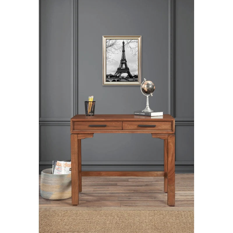 Compact Writing Desk with Dovetail Drawer & Felt Lining – 36"W, Multiple Colors