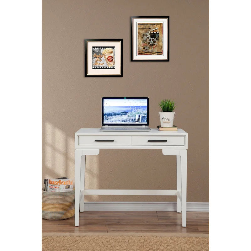 Compact Writing Desk with Dovetail Drawer & Felt Lining – 36"W, Multiple Colors