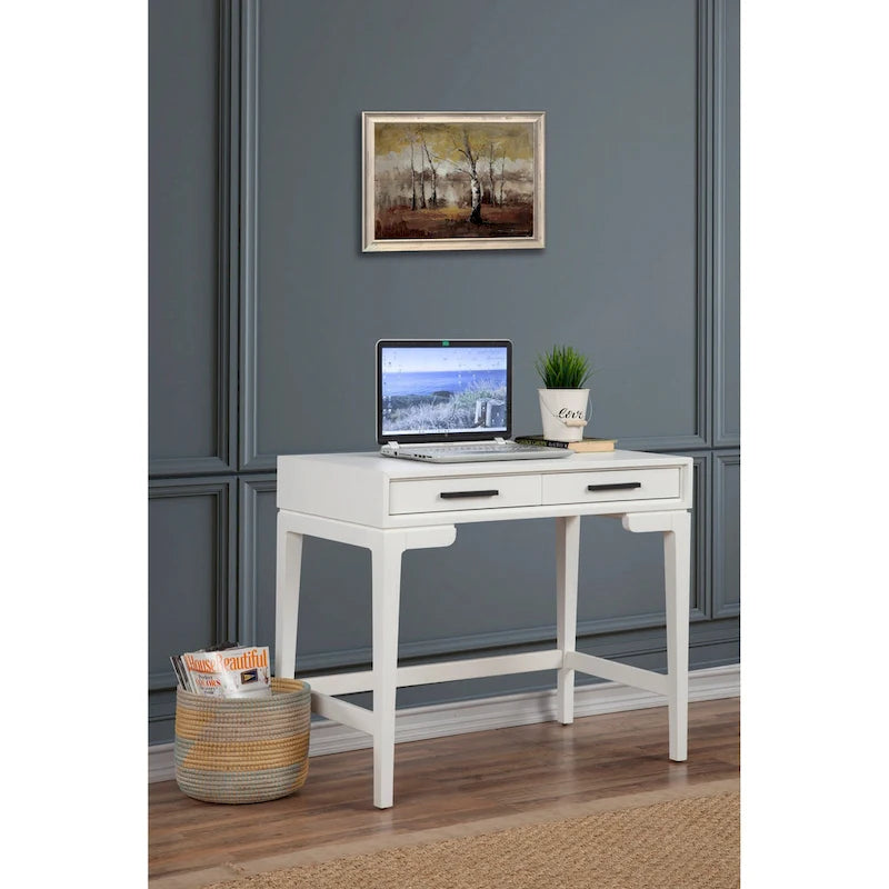 Compact Writing Desk with Dovetail Drawer & Felt Lining – 36"W, Multiple Colors