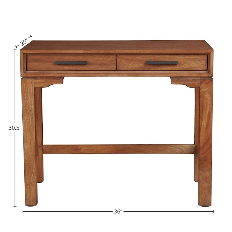 Compact Writing Desk with Dovetail Drawer & Felt Lining – 36"W, Multiple Colors