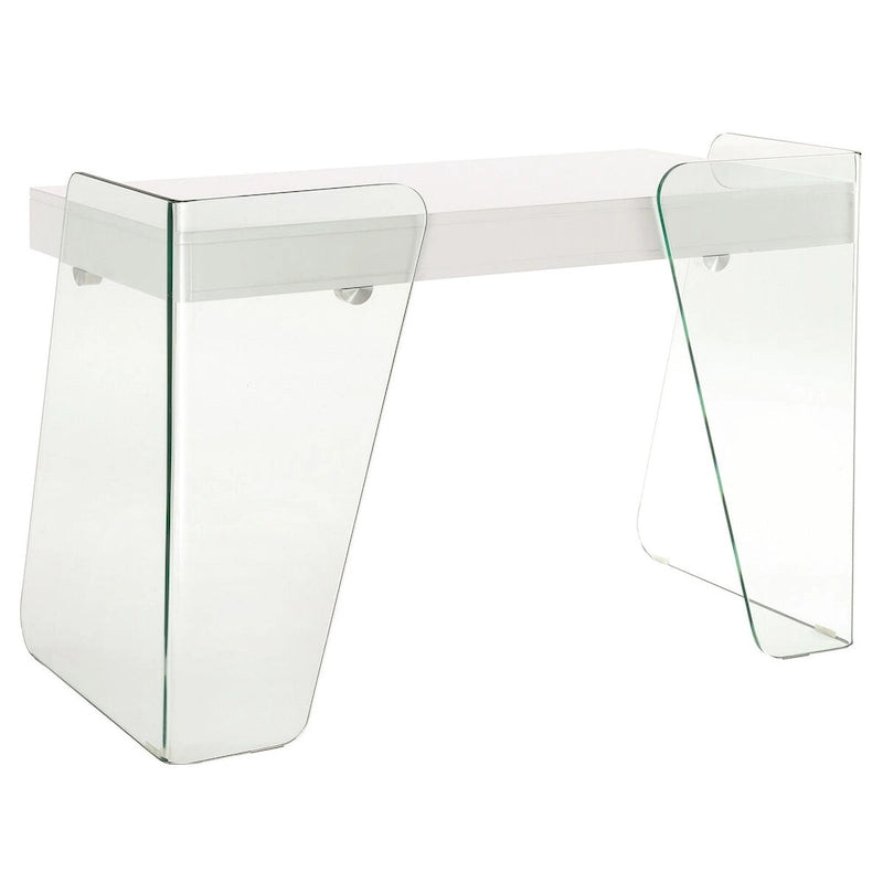 Modern Glass Top Office Desk – 2 Soft-Close Drawers, Commercial-Grade, Easy Assembly