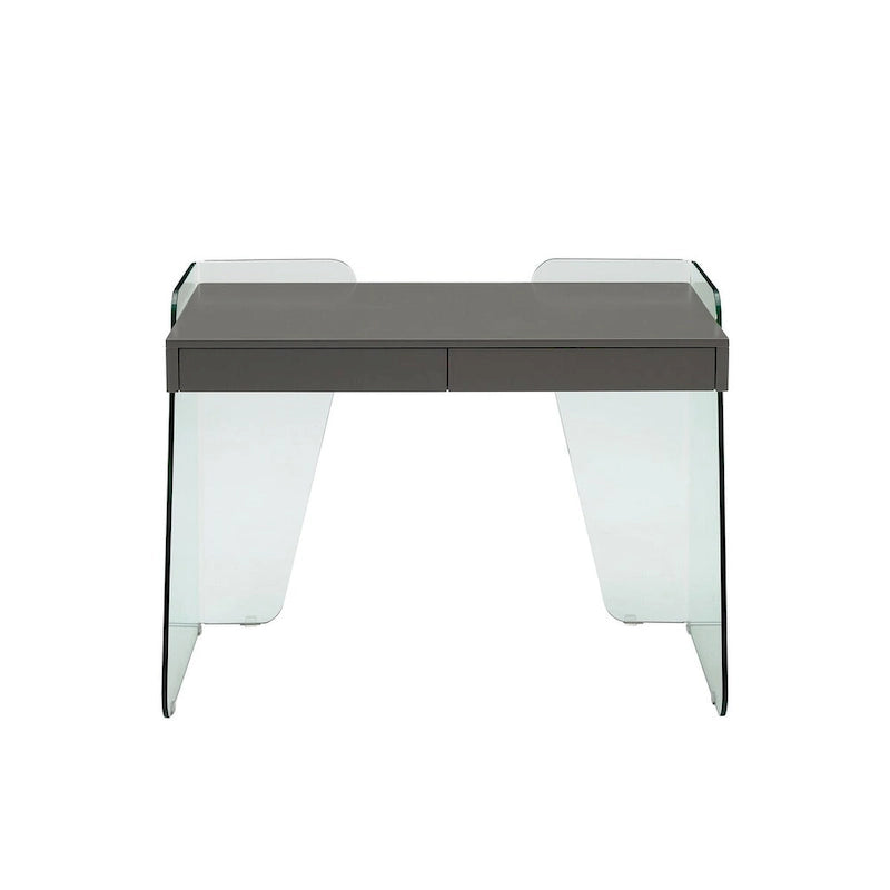 Modern Glass Top Office Desk – 2 Soft-Close Drawers, Commercial-Grade, Easy Assembly