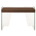 Modern Glass Top Office Desk – 2 Soft-Close Drawers, Commercial-Grade, Easy Assembly