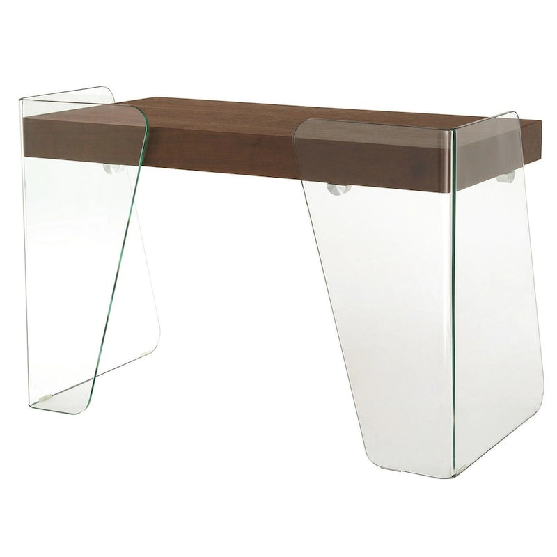 Modern Glass Top Office Desk – 2 Soft-Close Drawers, Commercial-Grade, Easy Assembly