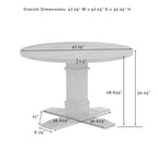 47" Round Farmhouse Dining Table with Pedestal Base – Natural Finish