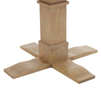 47" Round Farmhouse Dining Table with Pedestal Base – Natural Finish
