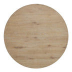 47" Round Farmhouse Dining Table with Pedestal Base – Natural Finish