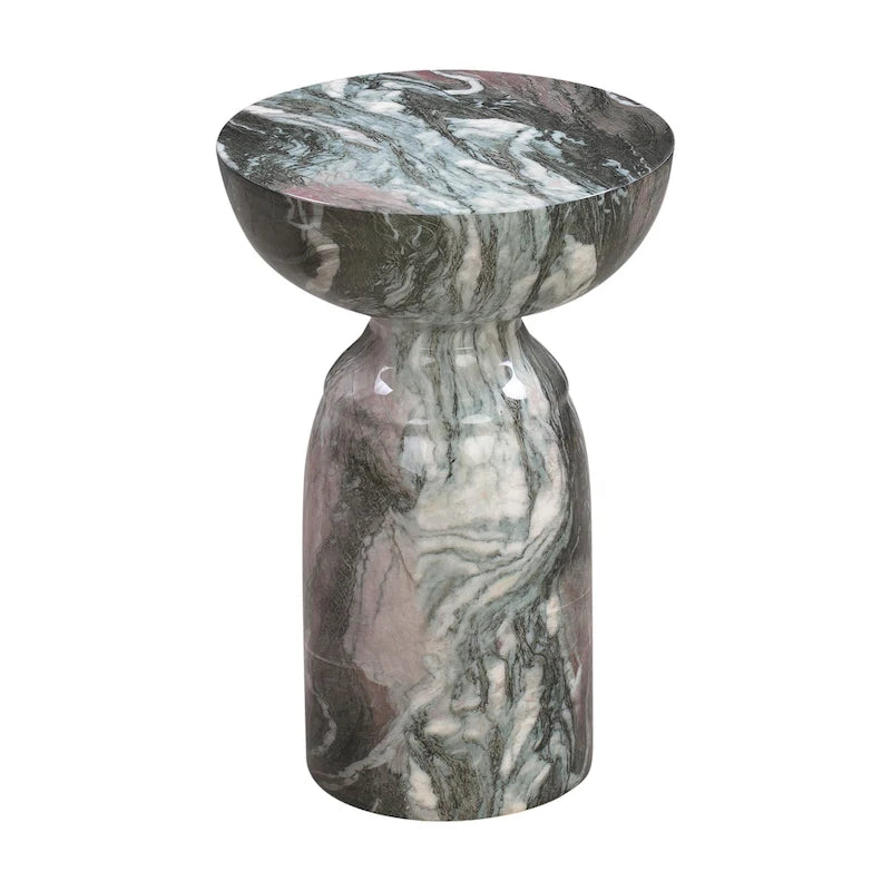 Grey Marble Side Table, Concrete, Single