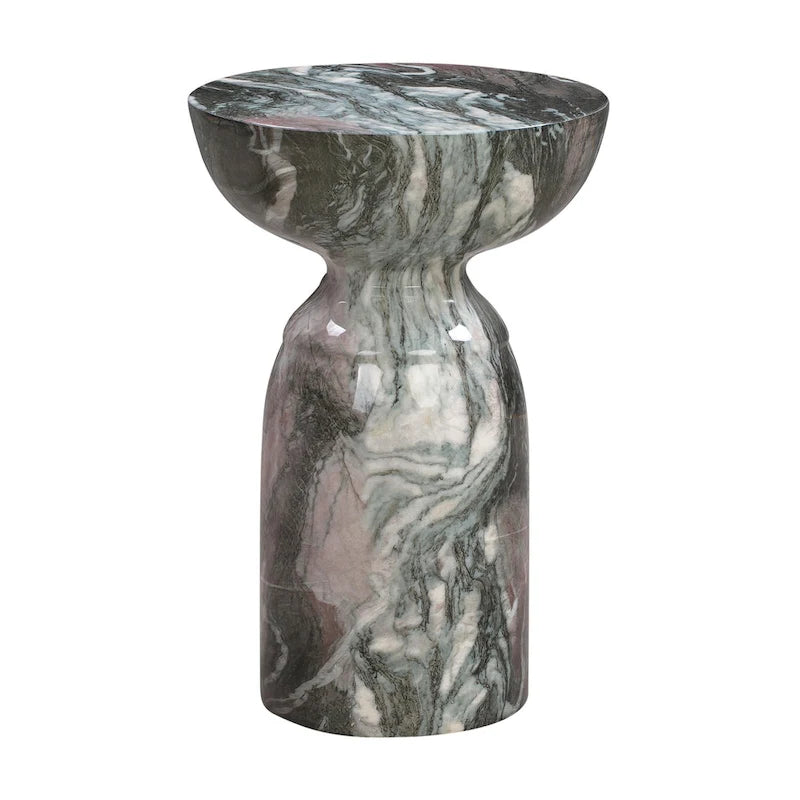 Grey Marble Side Table, Concrete, Single