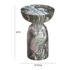Grey Marble Side Table, Concrete, Single