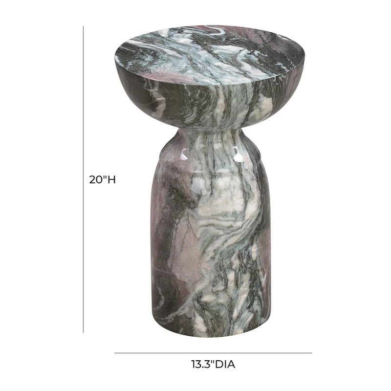 Grey Marble Side Table, Concrete, Single