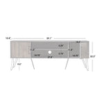 Mid-Century Vintage TV Stand with Side Cabinets – Walnut & Black, Fits 64" TV