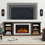 72" Electric Fireplace TV Stand – Dark Oak, 6 Flame Colors, Fits TVs up to 70"