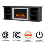 72" Electric Fireplace TV Stand – Dark Oak, 6 Flame Colors, Fits TVs up to 70"