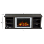 72" Electric Fireplace TV Stand – Dark Oak, 6 Flame Colors, Fits TVs up to 70"