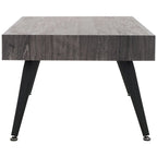 Mid-Century Modern Rectangular Coffee Table – 43"W, Vintage Black Metal Legs