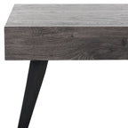 Mid-Century Modern Rectangular Coffee Table – 43"W, Vintage Black Metal Legs