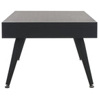 Mid-Century Modern Rectangular Coffee Table – 43"W, Vintage Black Metal Legs