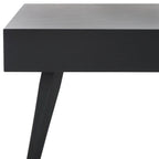 Mid-Century Modern Rectangular Coffee Table – 43"W, Vintage Black Metal Legs