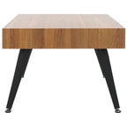 Mid-Century Modern Rectangular Coffee Table – 43"W, Vintage Black Metal Legs