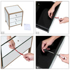 Modern Contemporary 17.7 Wide 3-Drawer Mirrored Side Table Chest Storage Dresser Nightstand