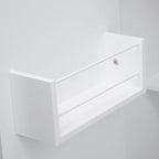 Rubberwood Kitchen Cart with Drop Leaf, 2 Drawers, Spice Rack & Locking Wheels