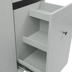 Rubberwood Kitchen Cart with Drop Leaf, 2 Drawers, Spice Rack & Locking Wheels