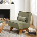 Armless Polyester Accent Chair with Back Pillow – Wood Frame, 330 lb Capacity