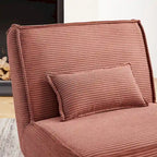 Armless Polyester Accent Chair with Back Pillow – Wood Frame, 330 lb Capacity