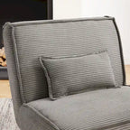 Armless Polyester Accent Chair with Back Pillow – Wood Frame, 330 lb Capacity