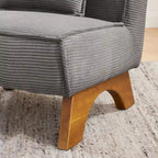 Armless Polyester Accent Chair with Back Pillow – Wood Frame, 330 lb Capacity
