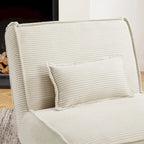 Armless Polyester Accent Chair with Back Pillow – Wood Frame, 330 lb Capacity