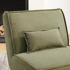 Armless Polyester Accent Chair with Back Pillow – Wood Frame, 330 lb Capacity