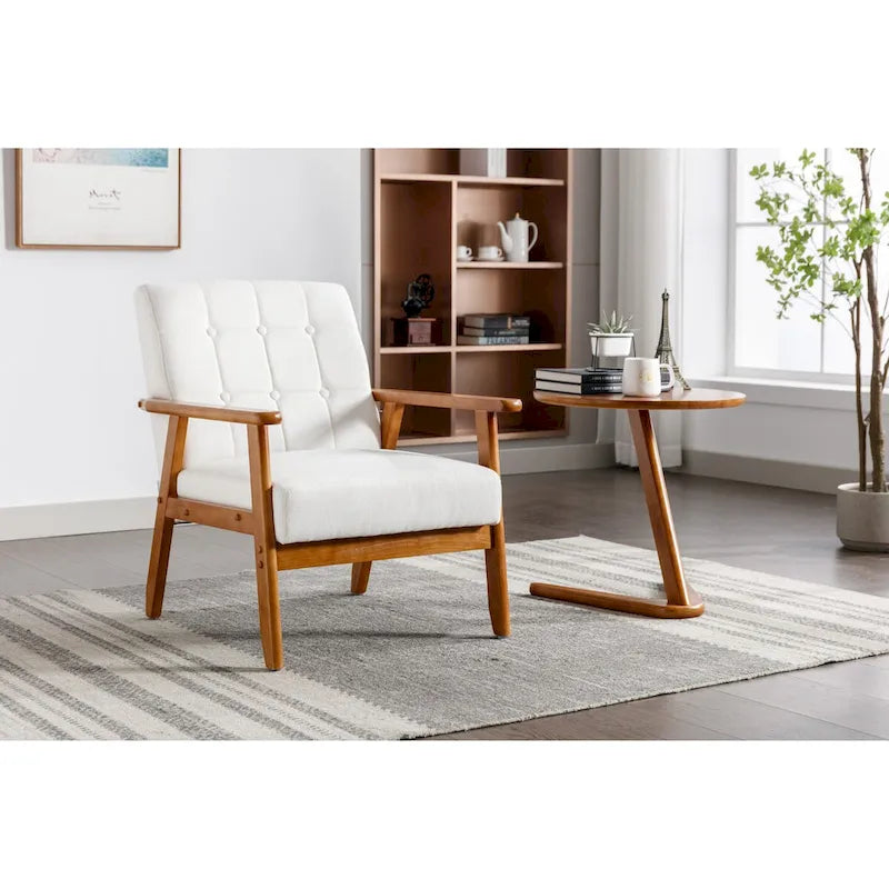 Leisure Chair with Solid Wood Armrest and Feet for Living Room Bedroom Studio chair
