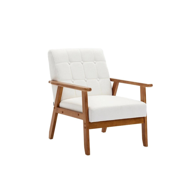 Leisure Chair with Solid Wood Armrest and Feet for Living Room Bedroom Studio chair