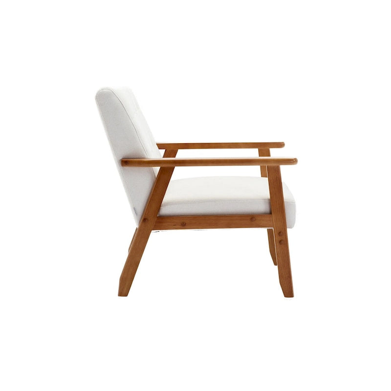Leisure Chair with Solid Wood Armrest and Feet for Living Room Bedroom Studio chair