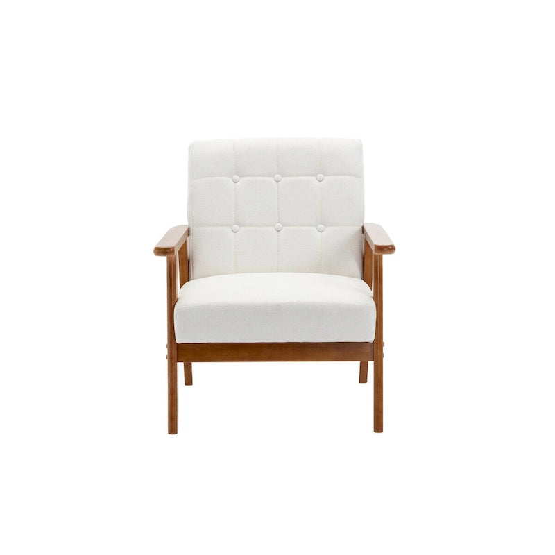 Leisure Chair with Solid Wood Armrest and Feet for Living Room Bedroom Studio chair