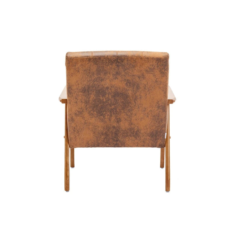 Leisure Chair with Solid Wood Armrest and Feet for Living Room Bedroom Studio chair