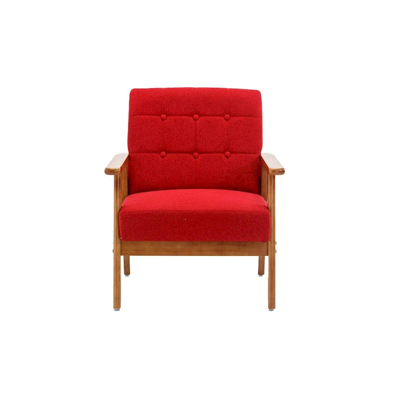 Leisure Chair with Solid Wood Armrest and Feet for Living Room Bedroom Studio chair