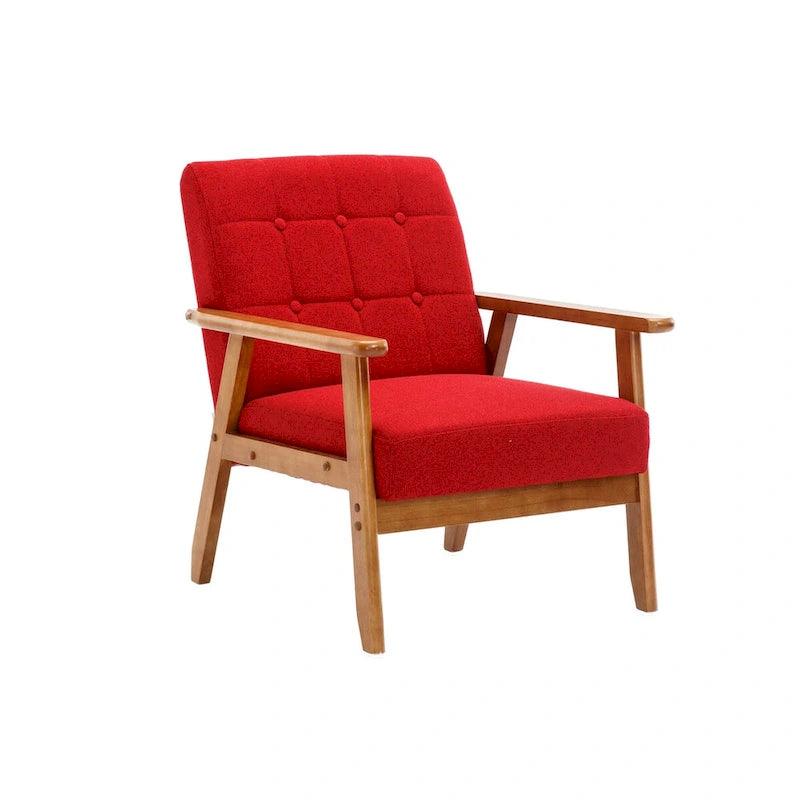 Leisure Chair with Solid Wood Armrest and Feet for Living Room Bedroom Studio chair