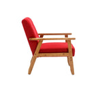 Leisure Chair with Solid Wood Armrest and Feet for Living Room Bedroom Studio chair