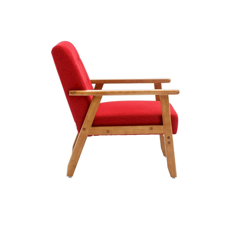 Leisure Chair with Solid Wood Armrest and Feet for Living Room Bedroom Studio chair