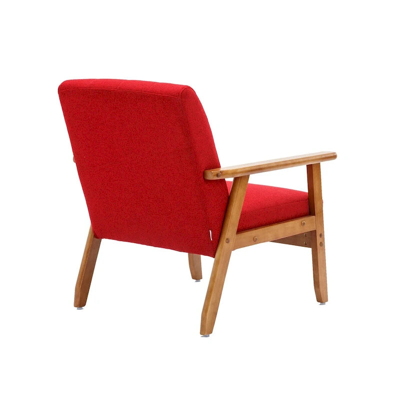 Leisure Chair with Solid Wood Armrest and Feet for Living Room Bedroom Studio chair